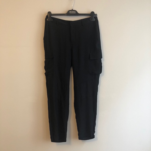 L’Agence Bevin Silk Cargo Pants In Black - Picture 6 of 12